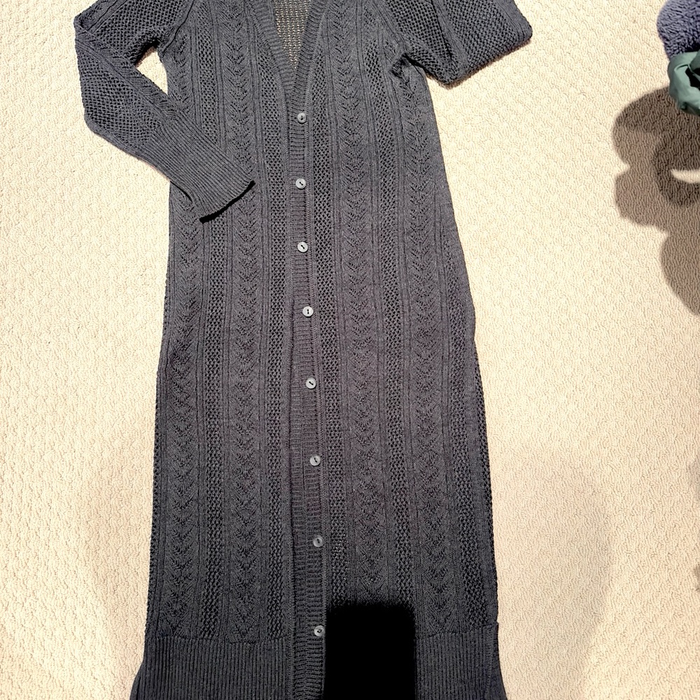 Peruvian Connection Gray Knit Cardigan